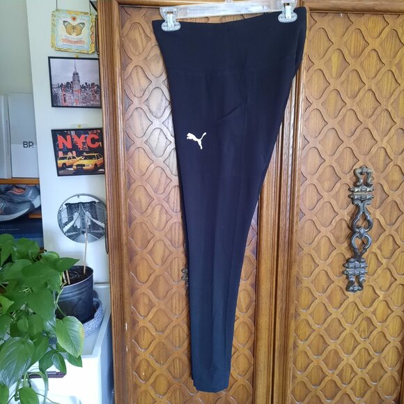PUMA Logo High-Rise Active Tights - Black, M - Picture 4 of 16